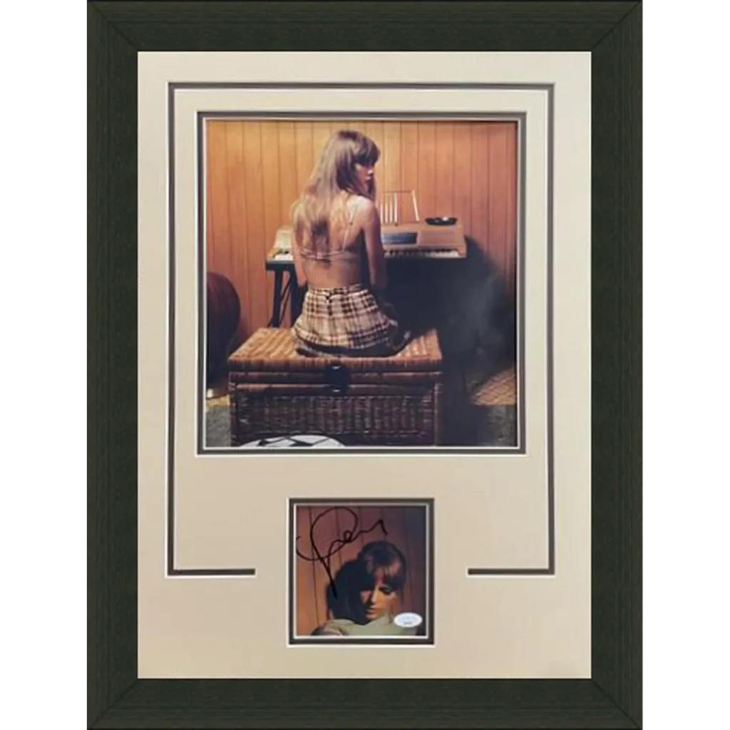Taylor Swift autographed deluxe framed photo collage with piano image