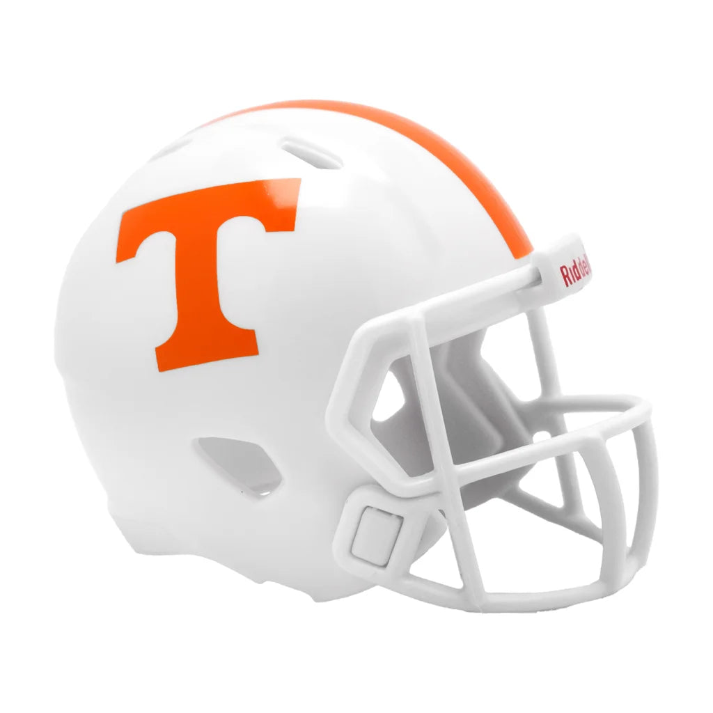 White Tennessee Volunteers Riddell Speed Pocket Pro mini helmet with orange T logo