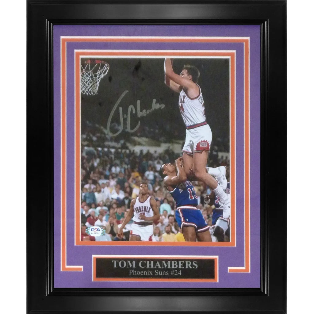 Tom Chambers autographed Phoenix Suns framed basketball photo JSA certified