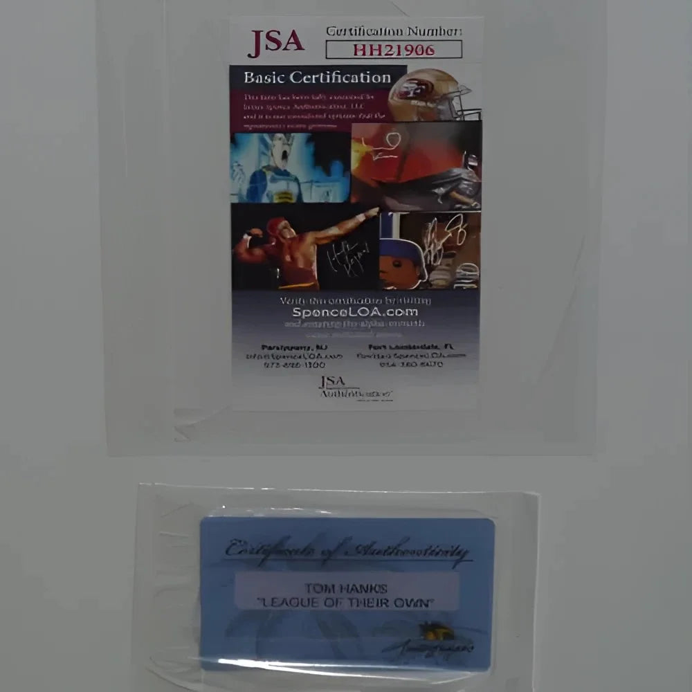 JSA certified Tom Hanks deluxe framed autograph card from A League of Their Own