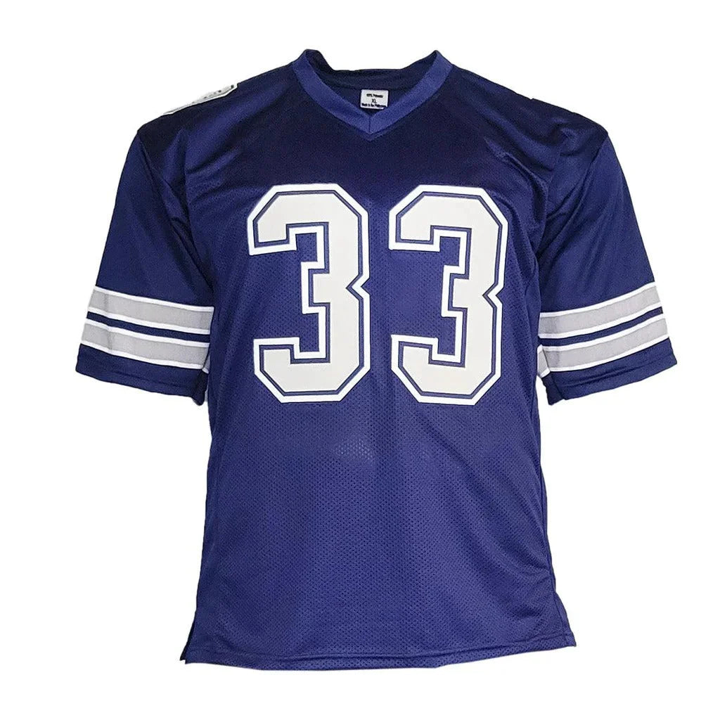 Tony Dorsett autographed Dallas Cowboys custom jersey, navy blue with white #33
