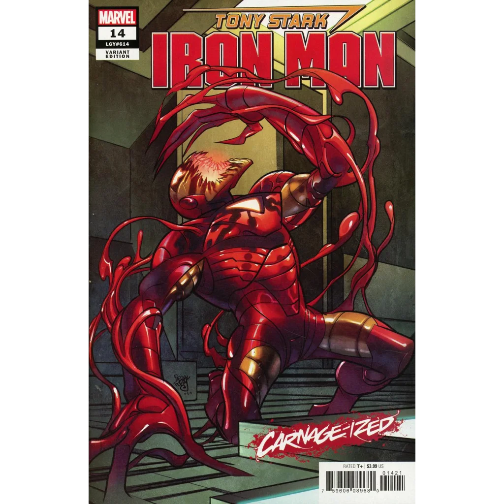 Tony Stark: Iron Man #14 Ferry Carnage-ized Variant | Unknown Comics Exclusive | vintageantiquesgifts.com