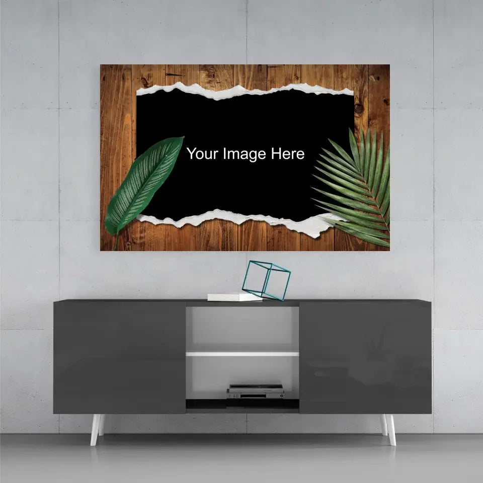 Tropical Leaves Torn Paper Effect Canvas Print | Modern Wall Art Decor | vintageantiquesgifts.com