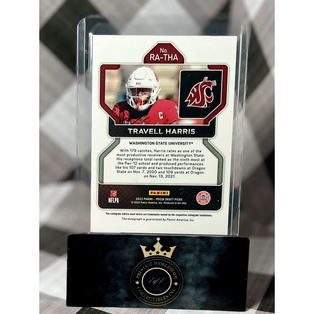 2021 Panini NFL Travell Harris card from Prestige Worldwide Collectibles