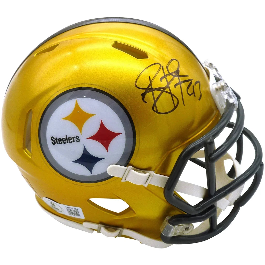 Troy Polamalu autographed Pittsburgh Steelers FLASH mini helmet