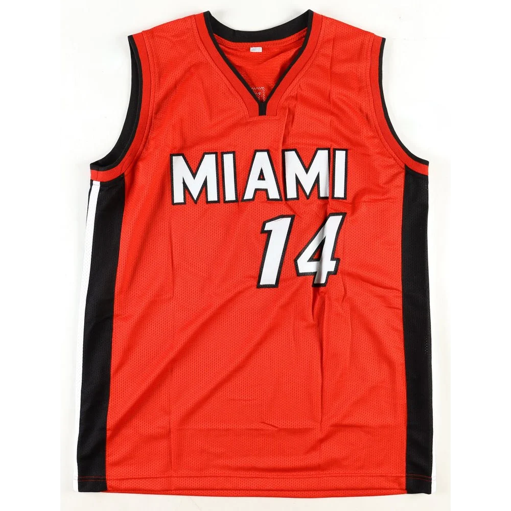 Red and black Tyler Herro Miami Heat jersey with MIAMI 14 printed on front
