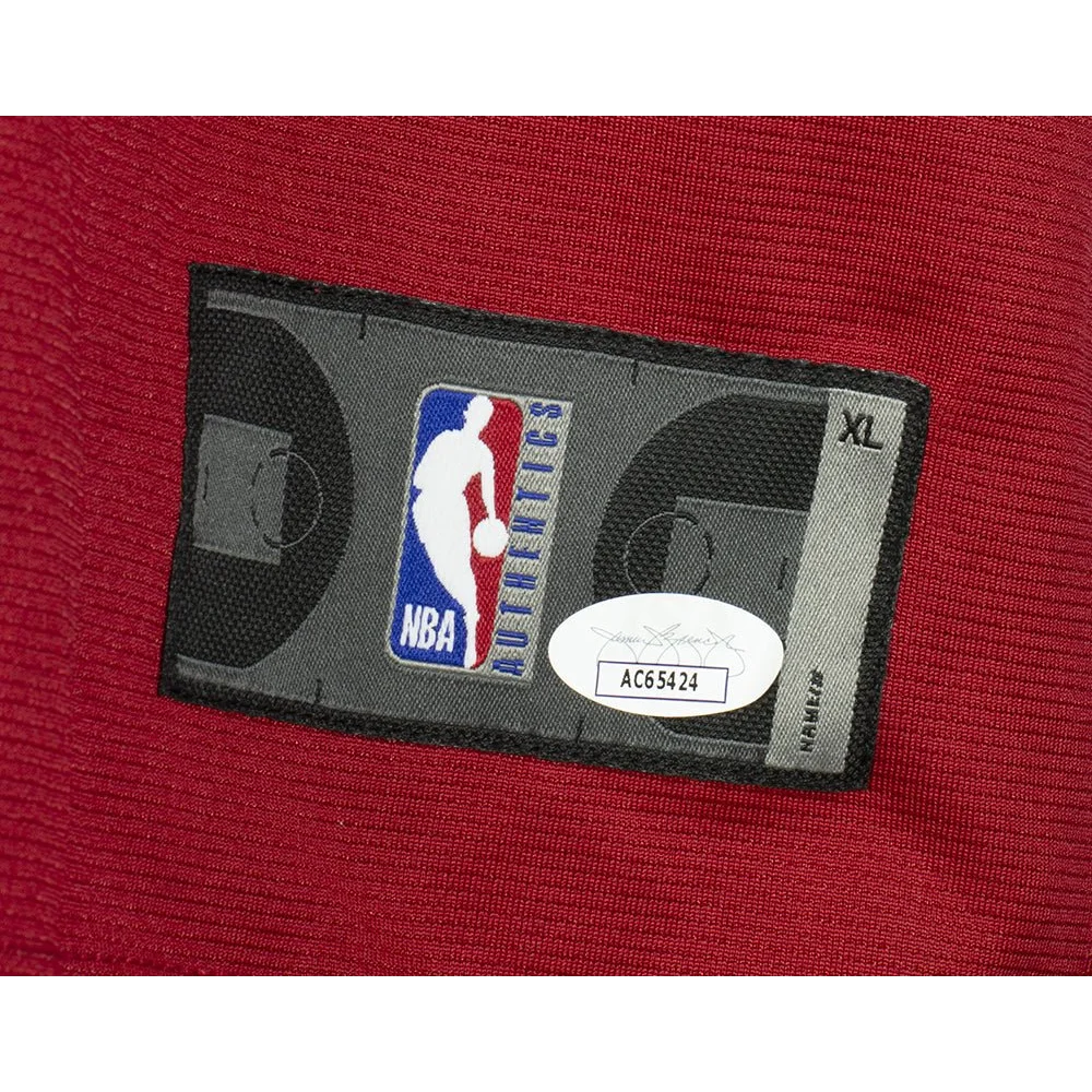 Red Tyler Herro Miami Heat jersey with authenticity patch and JSA authentication