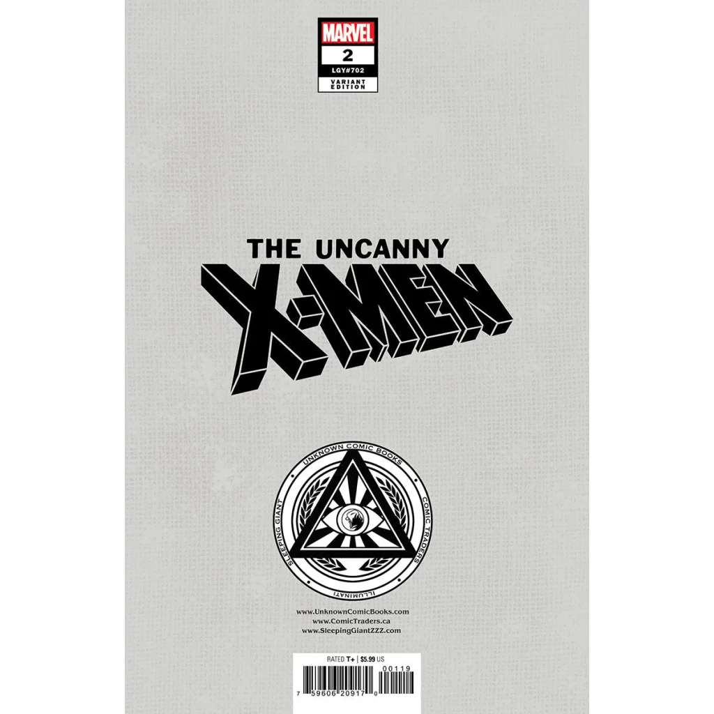 Uncanny X-Men #2 Nathan Szerdy Unknown Comics Exclusive with black and white cover