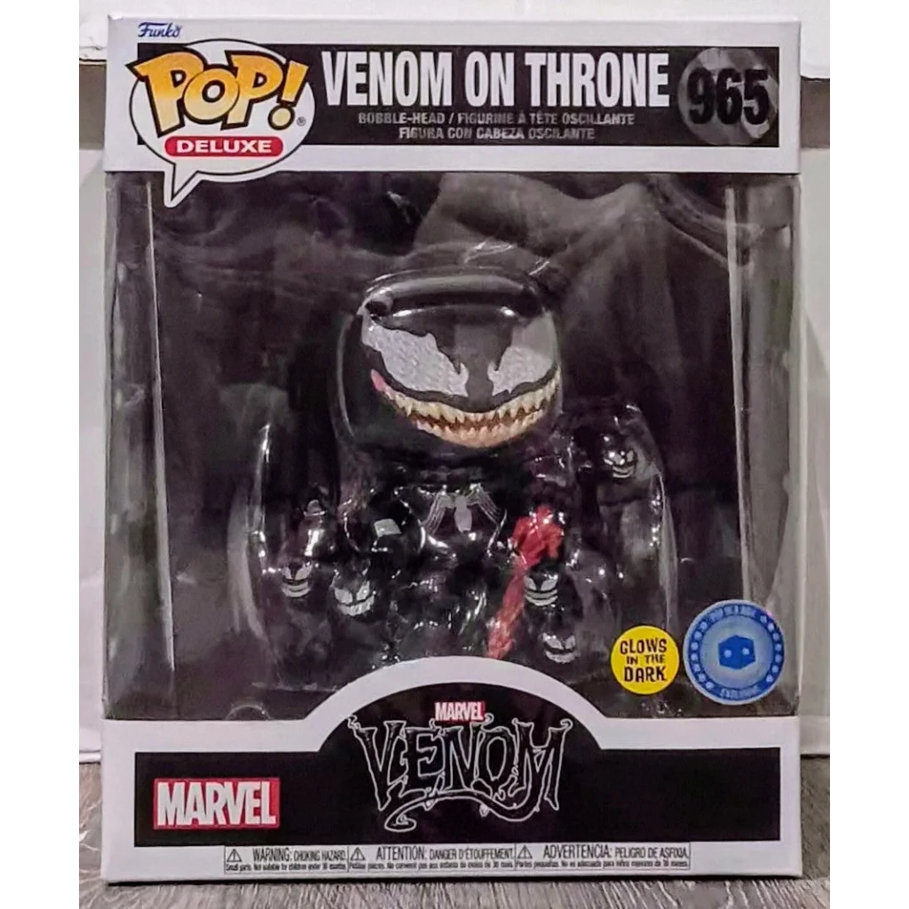 Glow-in-the-dark Venom on throne Marvel Funko Pop Deluxe figure 965
