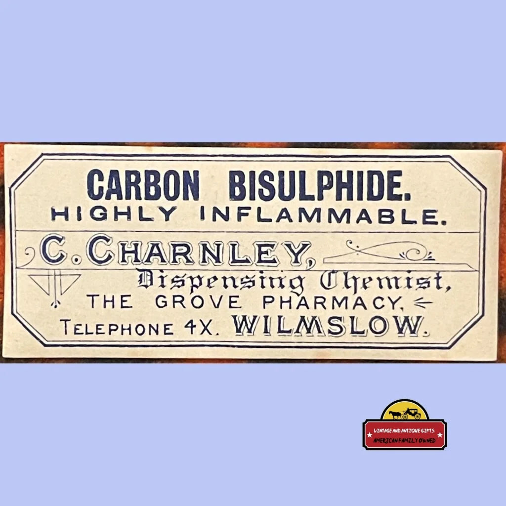 Very Rare Antique Vintage 1910s - 1920s Carbon Bisulphide Label Causes You to Go Insane Advertisements and Gifts Home