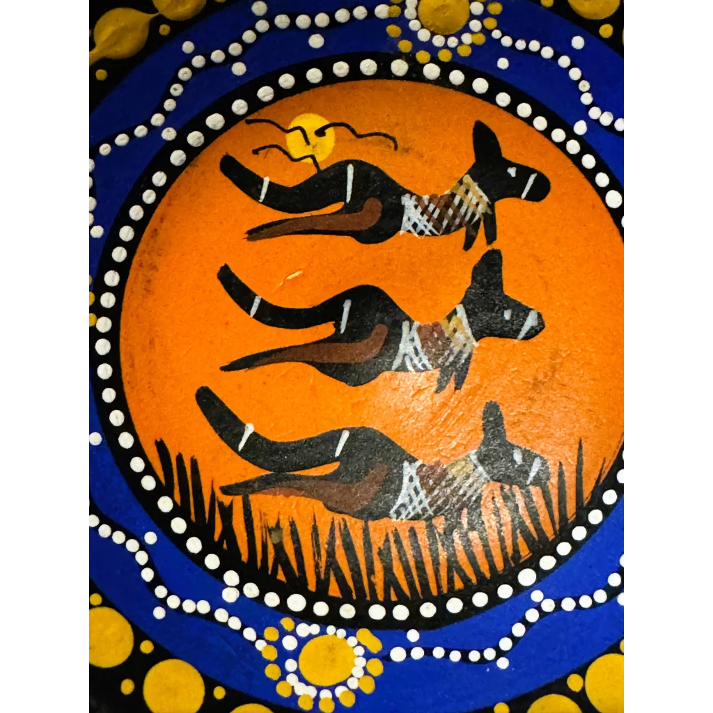 Colorful Aboriginal art style kangaroo painting for your home decor