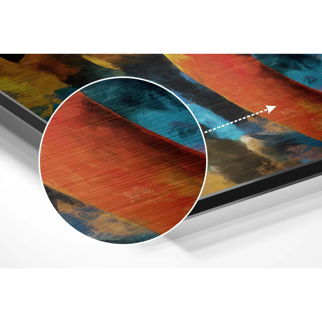 Vibrant Abstract Art on Brushed Aluminium Dibond Panel | Modern Wall Art Decor | vintageantiquesgifts.com
