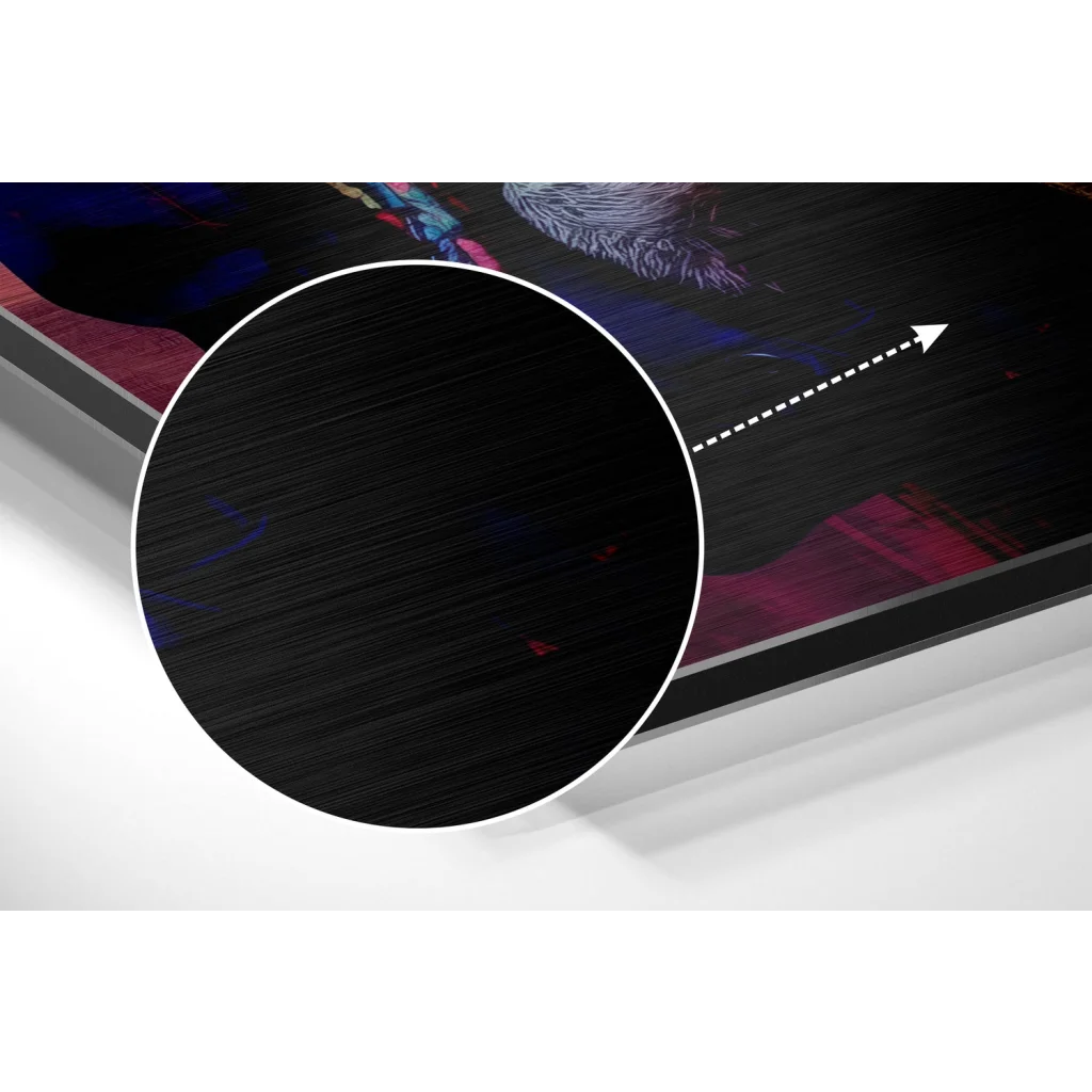 Vibrant monkey graffiti art on brushed aluminium dibond panel