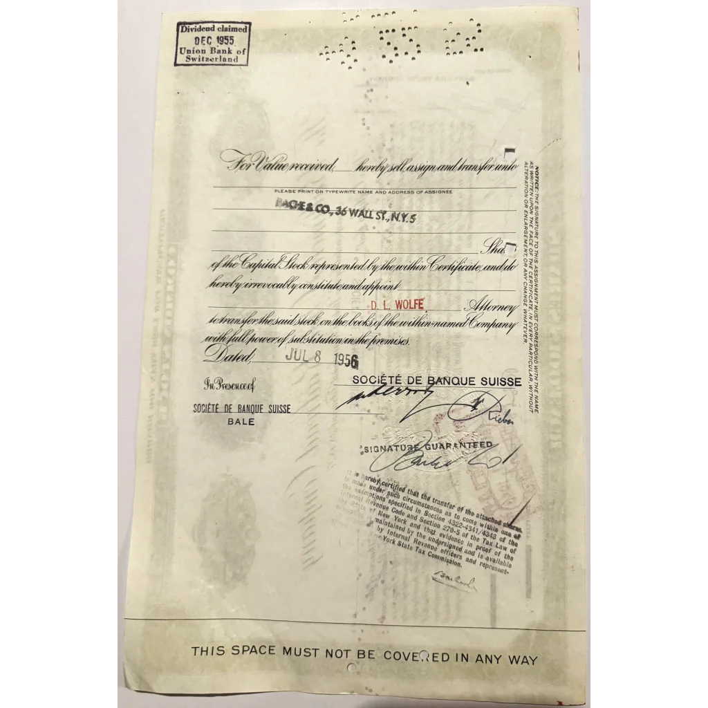 Vintage B&O Railroad stock certificate with handwritten details and unique stamps