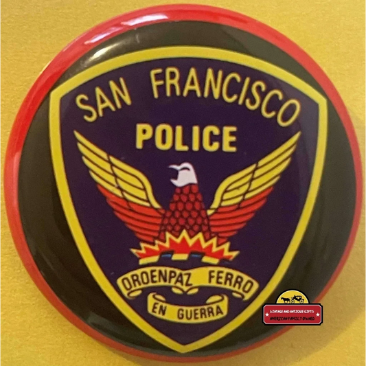 Vintage 1950s - 1960s Tin Litho Special Police Badge San Francisco Oroenpaz Ferro En Guerra Collectibles and Antique