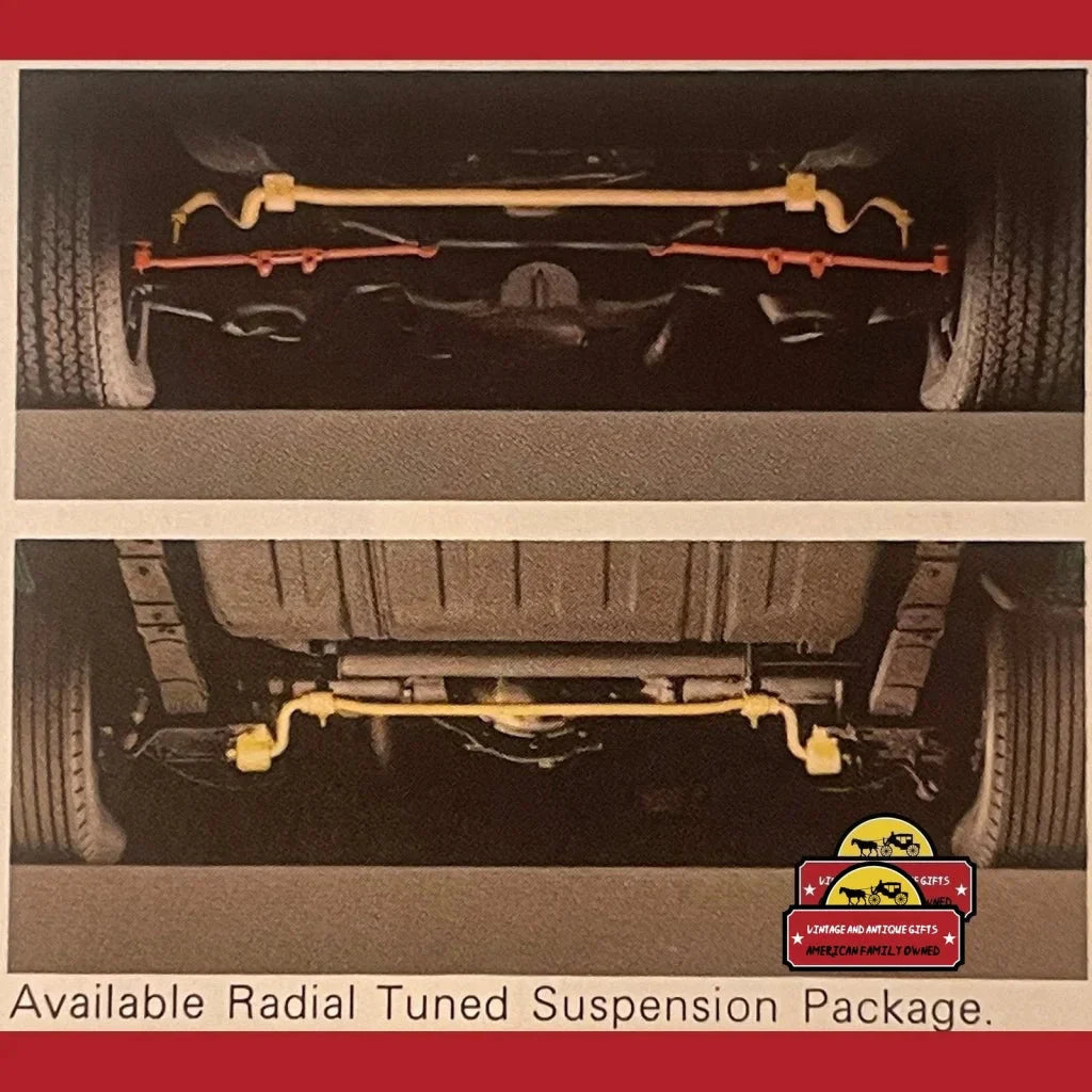Radial tuned suspension package before and after in Pontiac Ventura Dealer Brochure