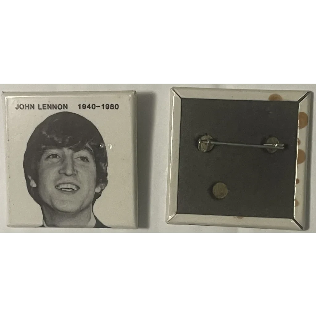 Vintage 1980s John Lennon Commemorative Pin NYC Beatles Collectibles and Antique Gifts Home page Pin: