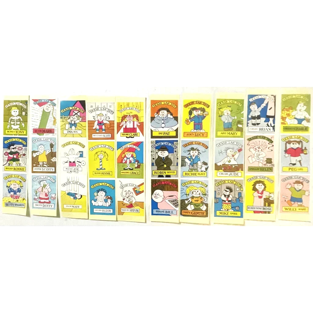 Colorful children’s book covers with cartoon characters for Radical Vintage 1980s Tots Stickers