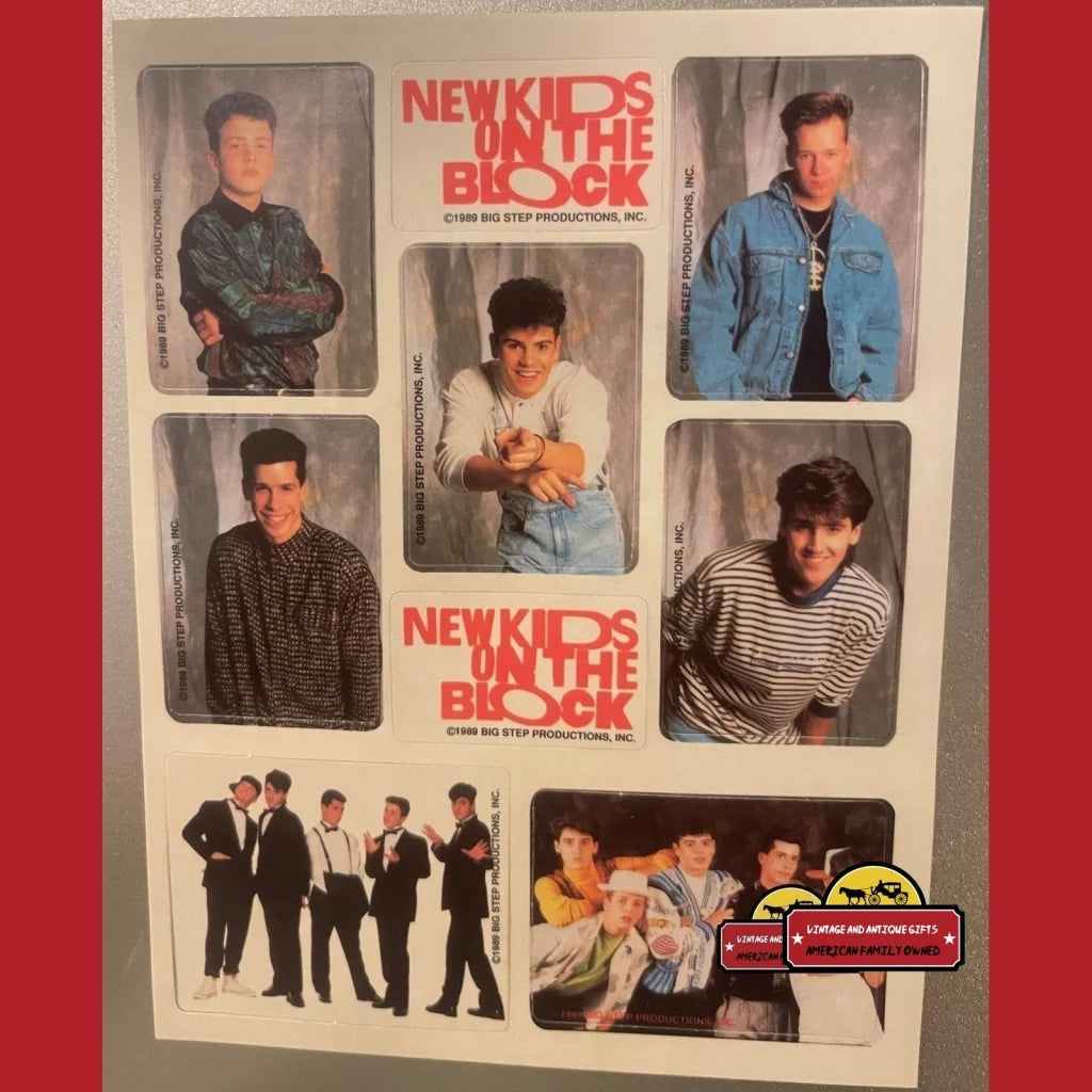 Vintage 1989 NKOTB New Kids on the Block Stickers Boston MA Highly Collectible! Advertisements and Antique Gifts Home