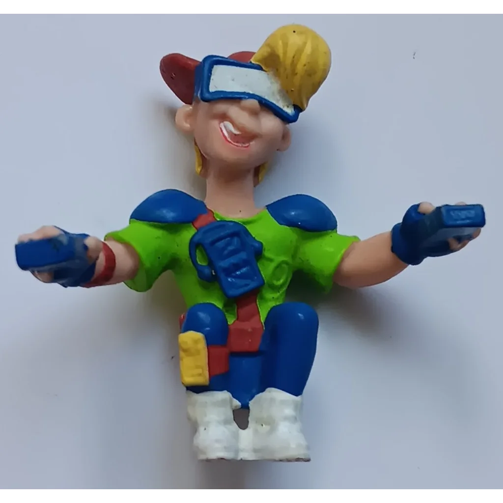 Vintage 1990 Burger King Kids toy figure with blonde hair, green blue outfit