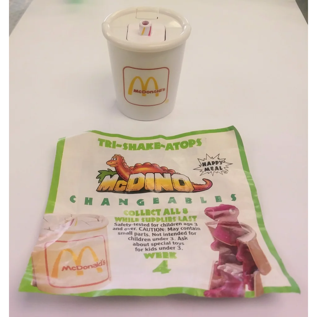 Vintage 1990 McDonalds Happy Meal Toy Dinosaur Changeables Cup