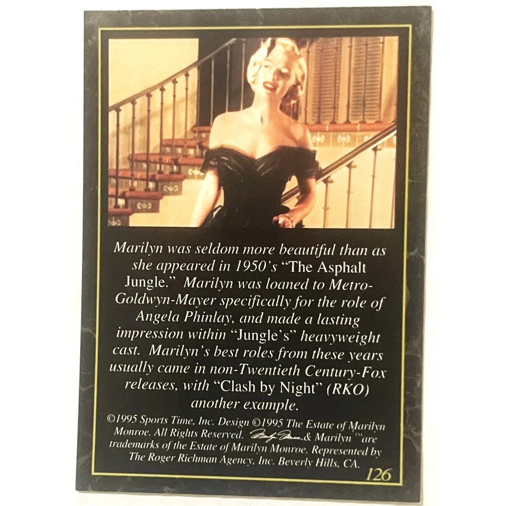 Framed photo of a blonde woman in off-shoulder black dress, 1990s Marilyn Monroe style