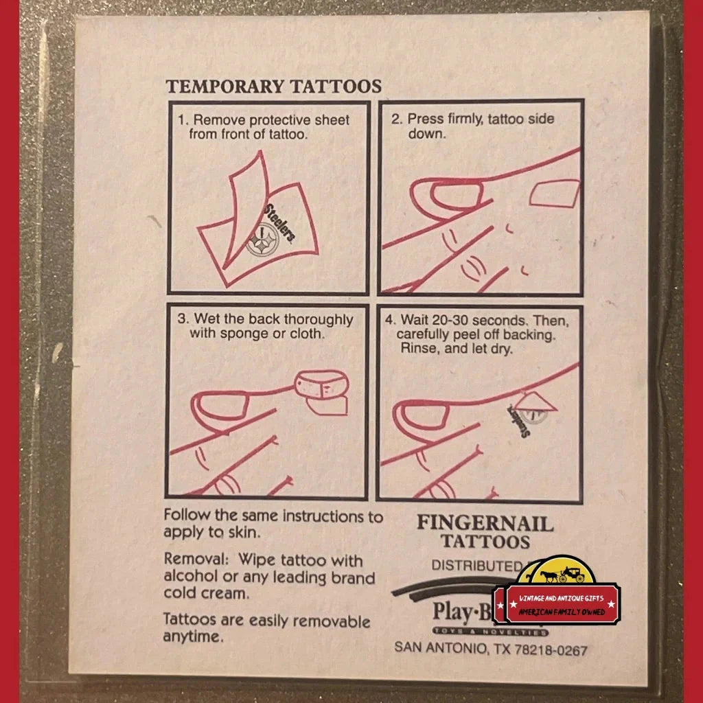 Instructions for applying Vintage NFL Fingernail Tattoos and how to remove them easily