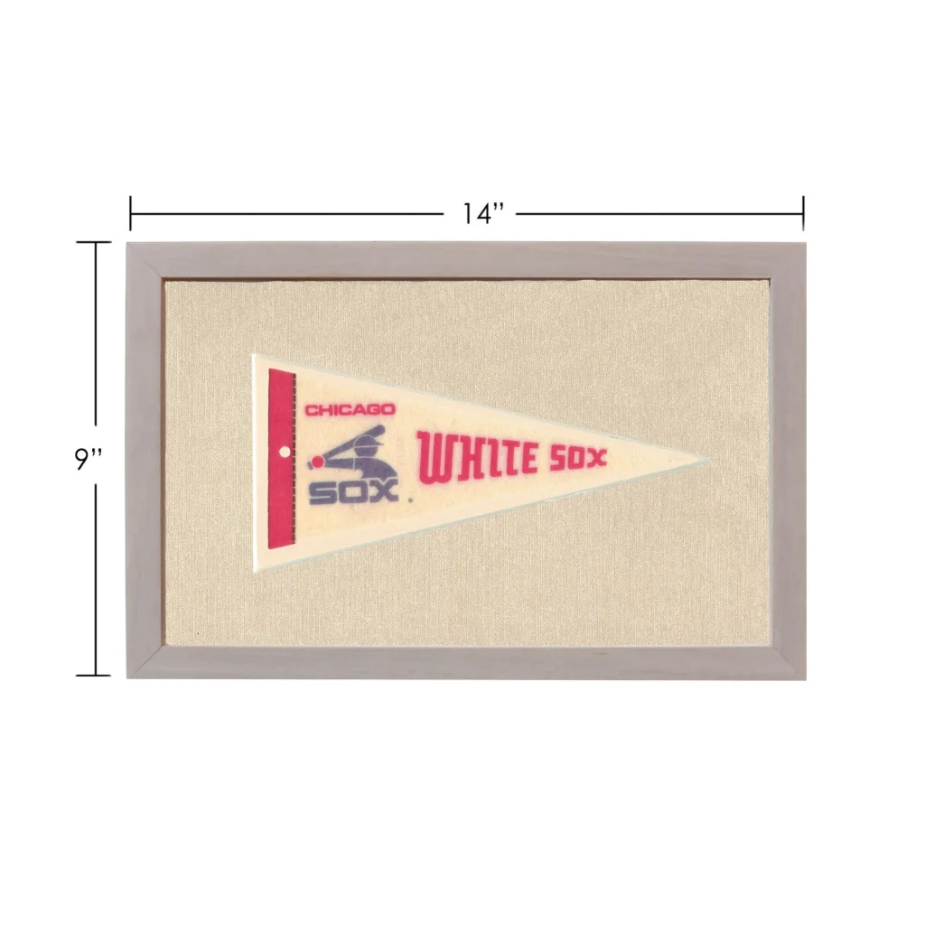 Vintage Chicago White Sox pennant in cream with red navy logo