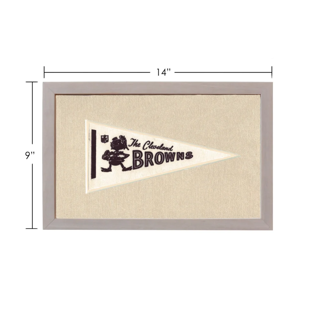 Vintage Cleveland Browns pennant with cream triangle and mascot