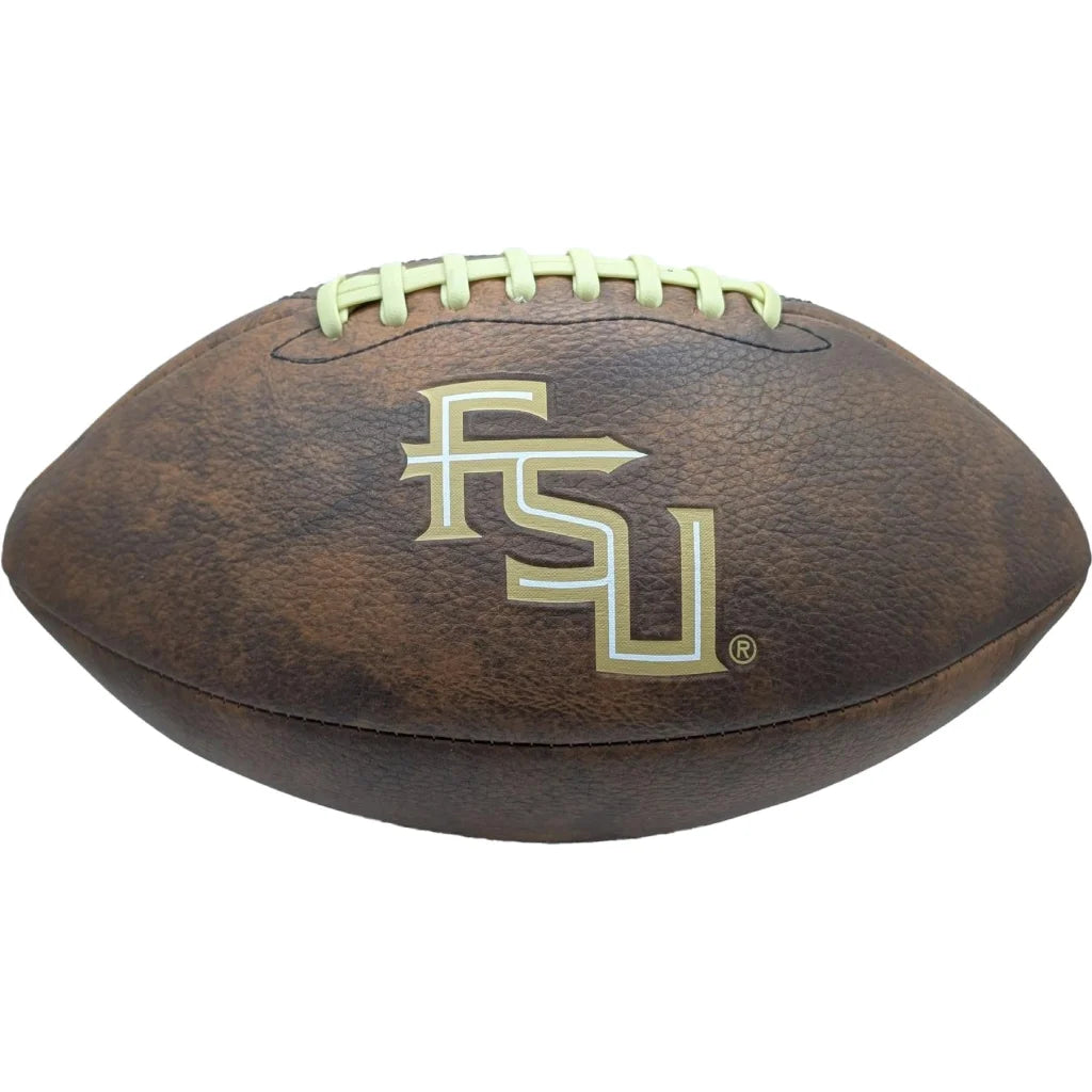 Vintage leather Florida State Seminoles football with gold laces