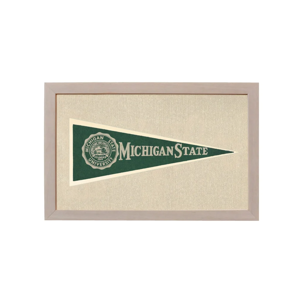 Vintage Michigan State Hormel Pennant | Rare Vintage Wool Felt Pennant Flag | vintageantiquesgifts.com