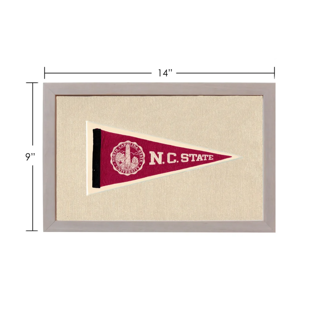 Vintage NC State pennant in maroon and cream design
