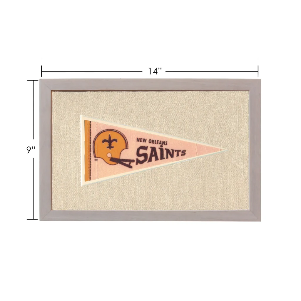 Vintage New Orleans Saints pennant in pink orange design