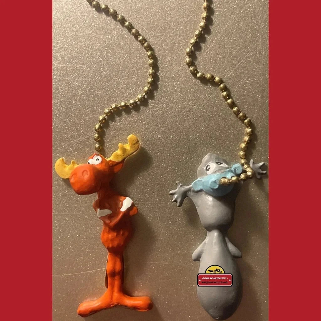 Vintage Rocky & Bullwinkle Fan Light Pull Chain 1980s Unopened In Box! Advertisements and Antique Gifts Home page