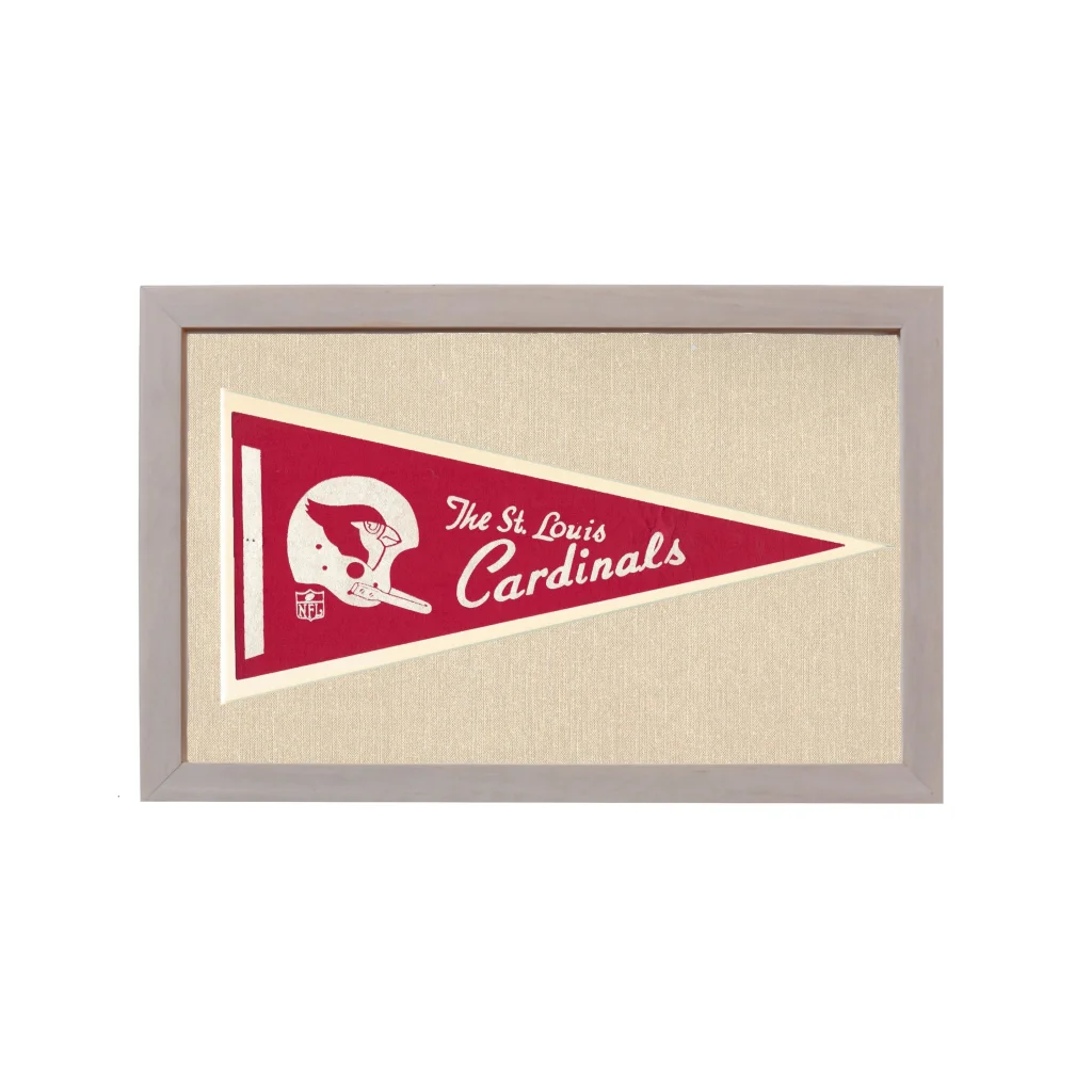 Vintage St Louis Cardinals Pennant | 1950s Wool Felt Pennant Framed Display | vintageantiquesgifts.com