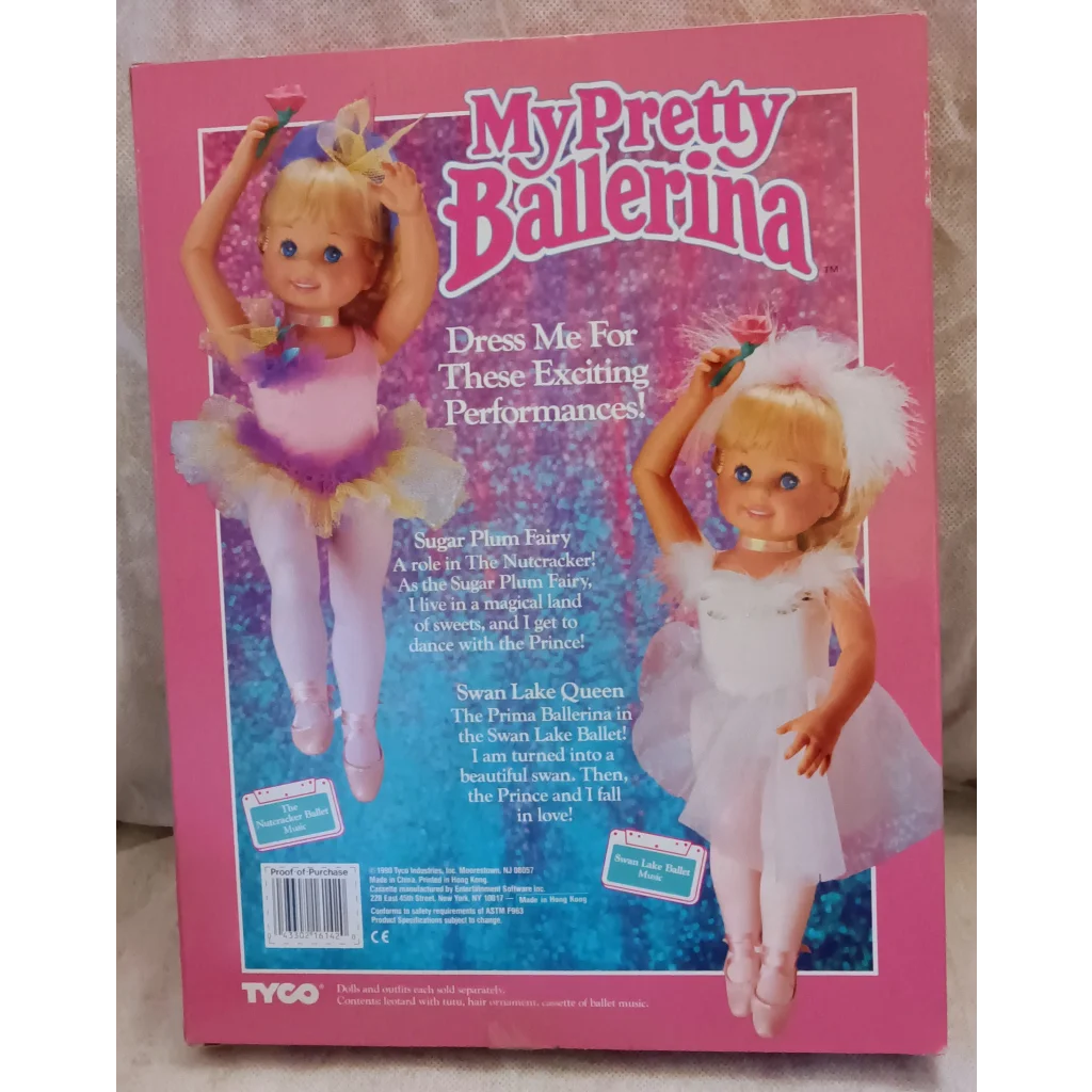 Vintage Sugar Plum Fairy pretty ballerina doll in purple pink tutu