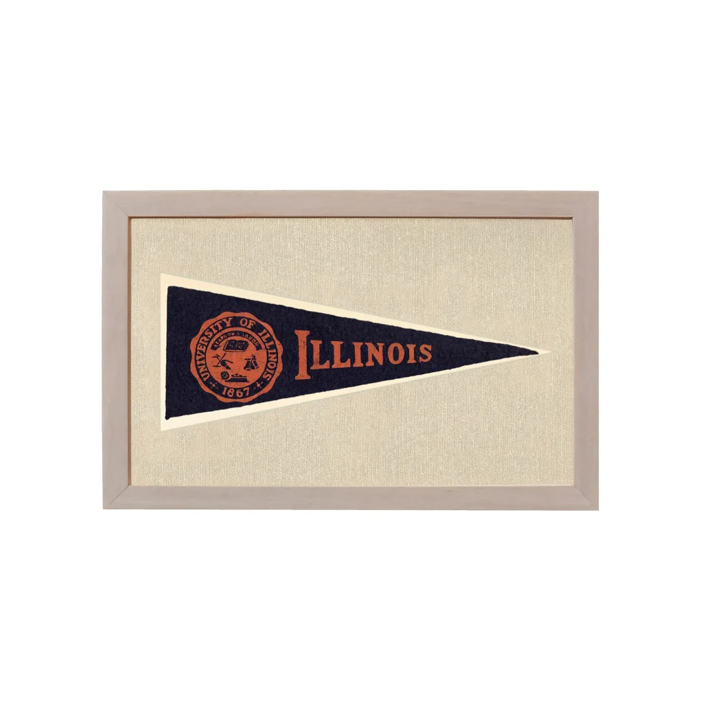 Vintage University of Illinois Hormel Pennant | Rare Vintage Wool Felt Pennant Flag | vintageantiquesgifts.com