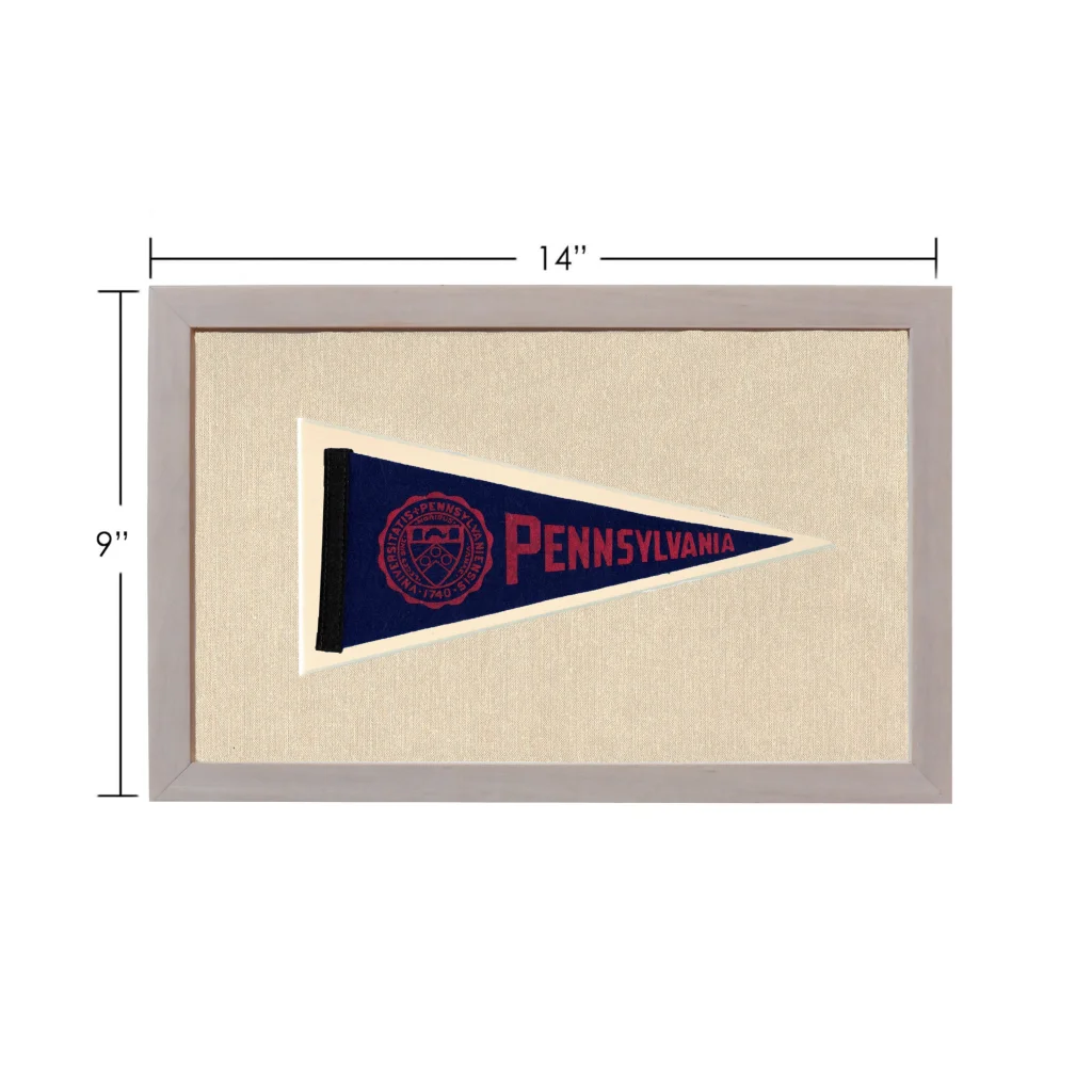 Vintage University of Pennsylvania pennant in navy blue with red lettering