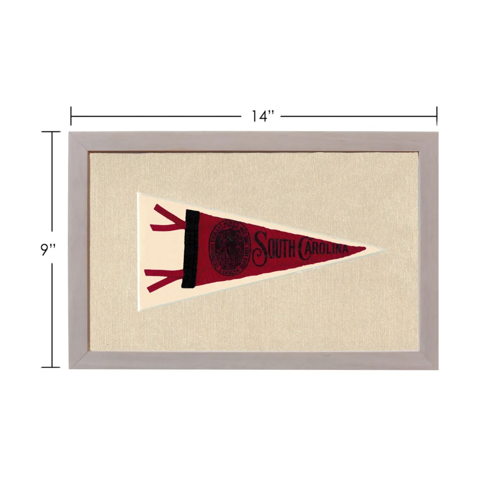 Vintage University of South Carolina pennant in maroon and cream