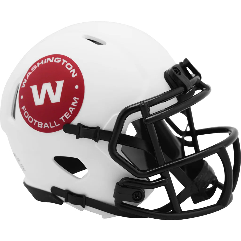 White Riddell Lunar Speed Mini Helmet with Washington Football Team logo