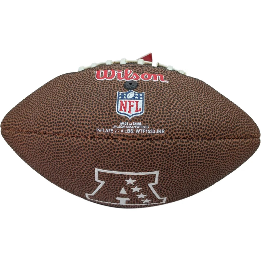 Wilson New York Jets logo mini size soft touch football in brown leather