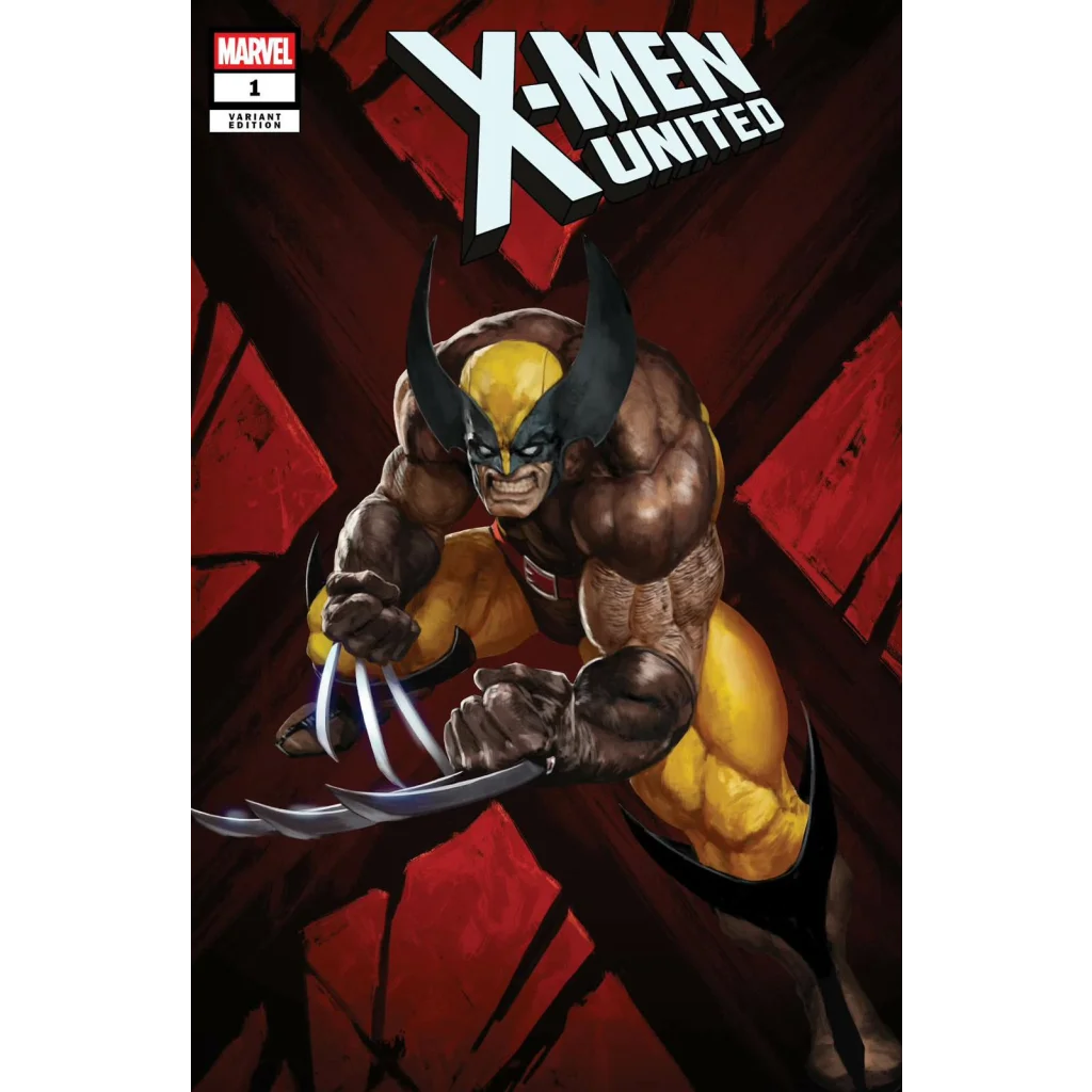 Yellow black Wolverine claws extended X-Men United #1 Skan Exclusive Var cover
