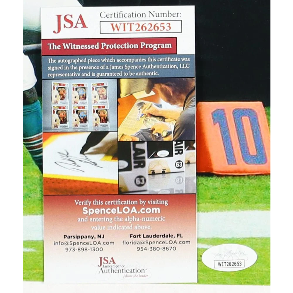 Certificate of authenticity for Xavien Howard signed football photo with JSA auth