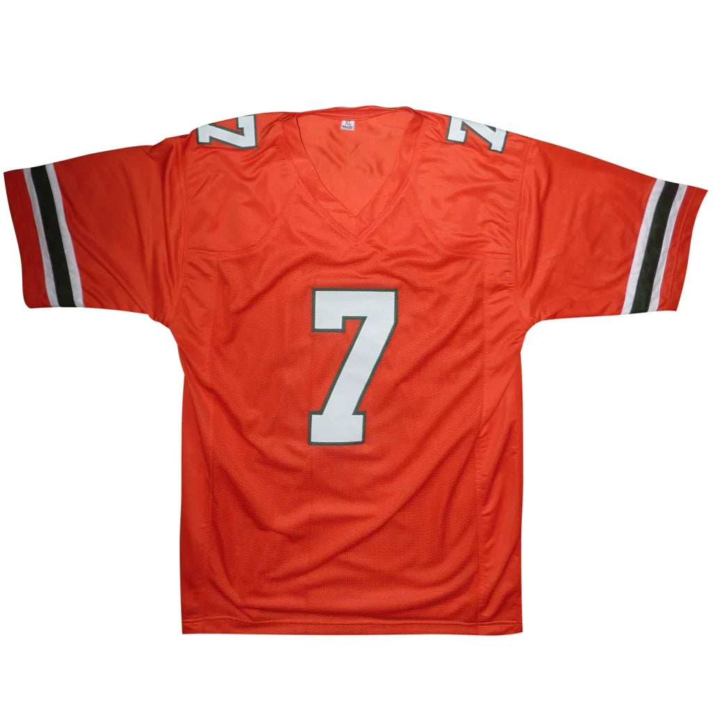 Xavier Restrepo autographed Miami Hurricanes custom jersey, orange #7
