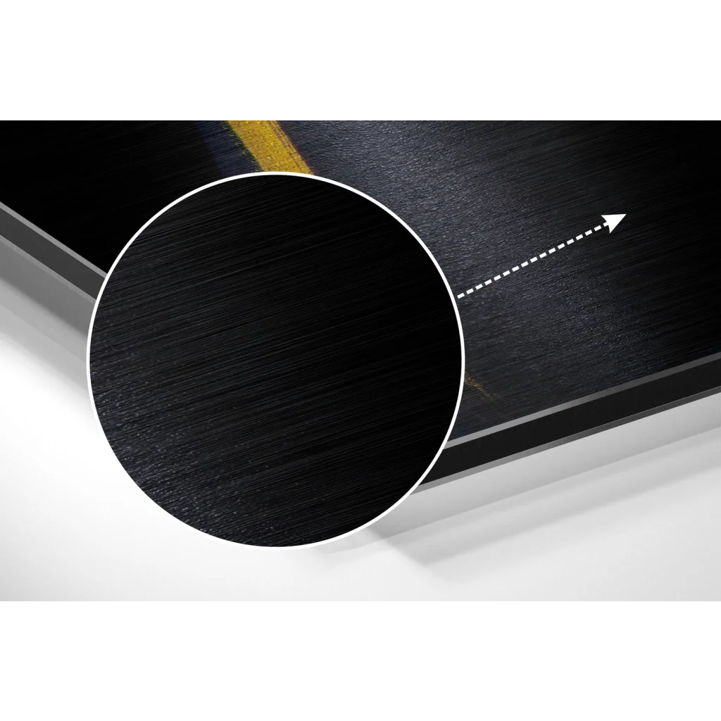 Stunning gold brushstroke on brushed aluminium dibond print