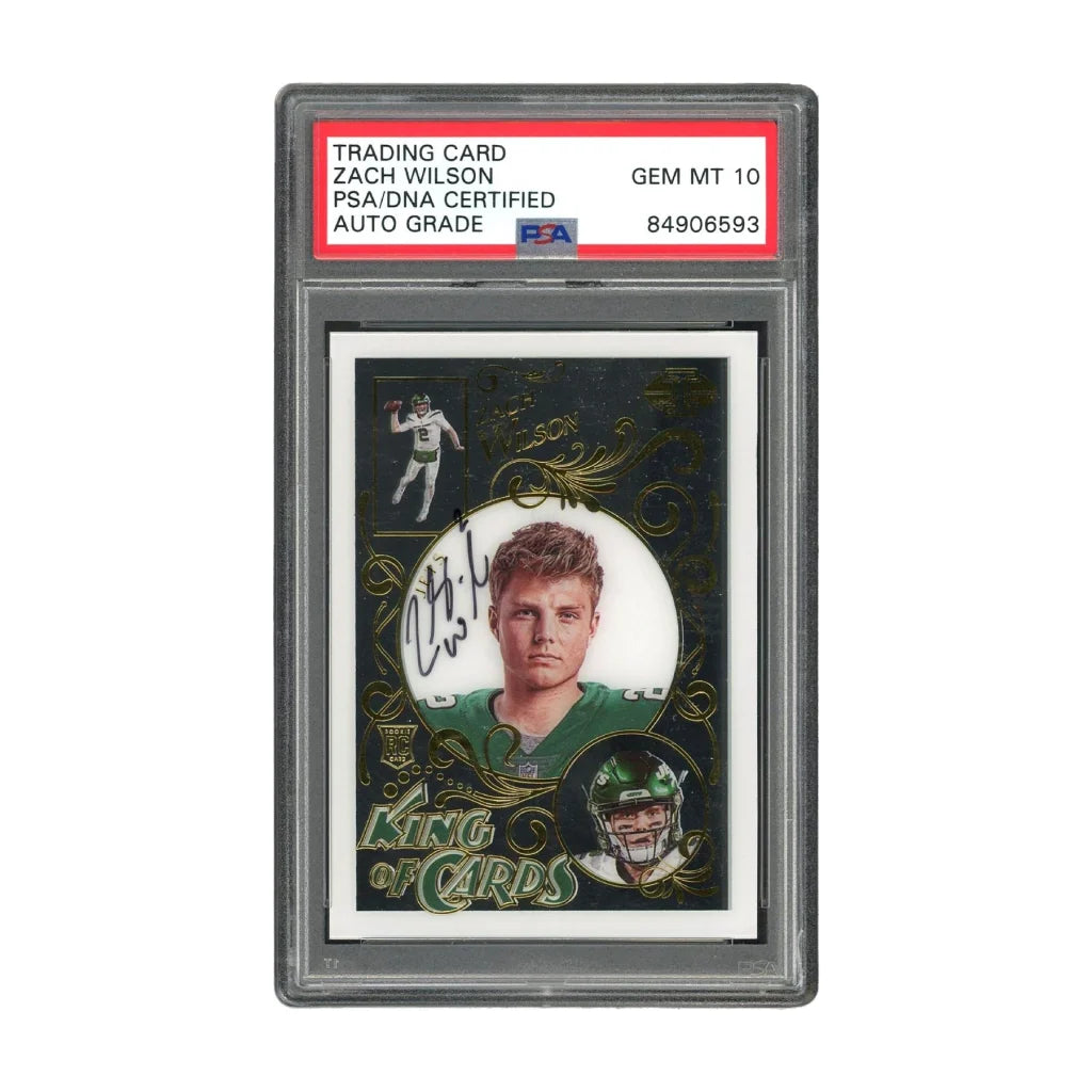 Zach Wilson gem mint 10 autographed PSA card in protective case