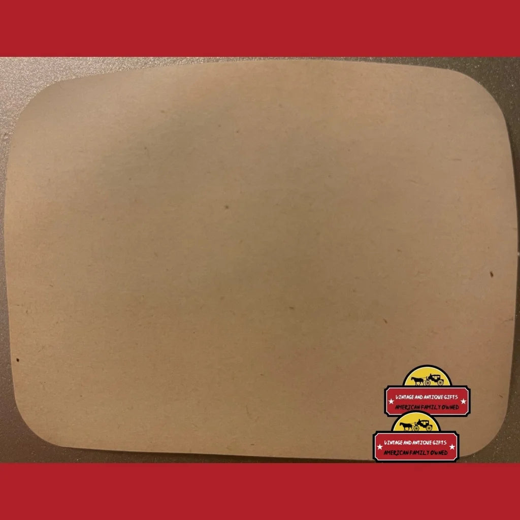 Beige rectangular cutting board with red labels for Rare 1930s Vermont Maple Syrup