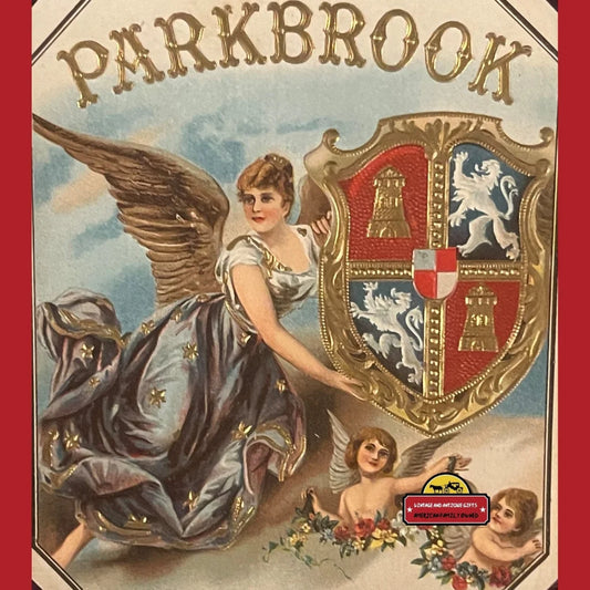 Rare 1900s Antique Parkbrook Embossed Cigar Label Angel Cherubs Vintage Advertisements and Gifts Home page - & Cherubs: