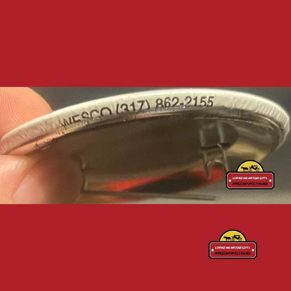 Paper plate with phone number on edge in Rare 1960s Buy American Vintage Pin item