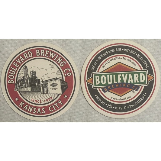 Vintage Boulevard Brewing Co. Beer Coaster Kansas City Mo Advertisements Antique and Alcohol Memorabilia Coaster: